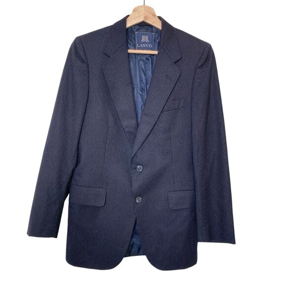 Lanvin Wool Navy Striped 2 Button Blazer Suit Jacket Sleeve Made To Measure
